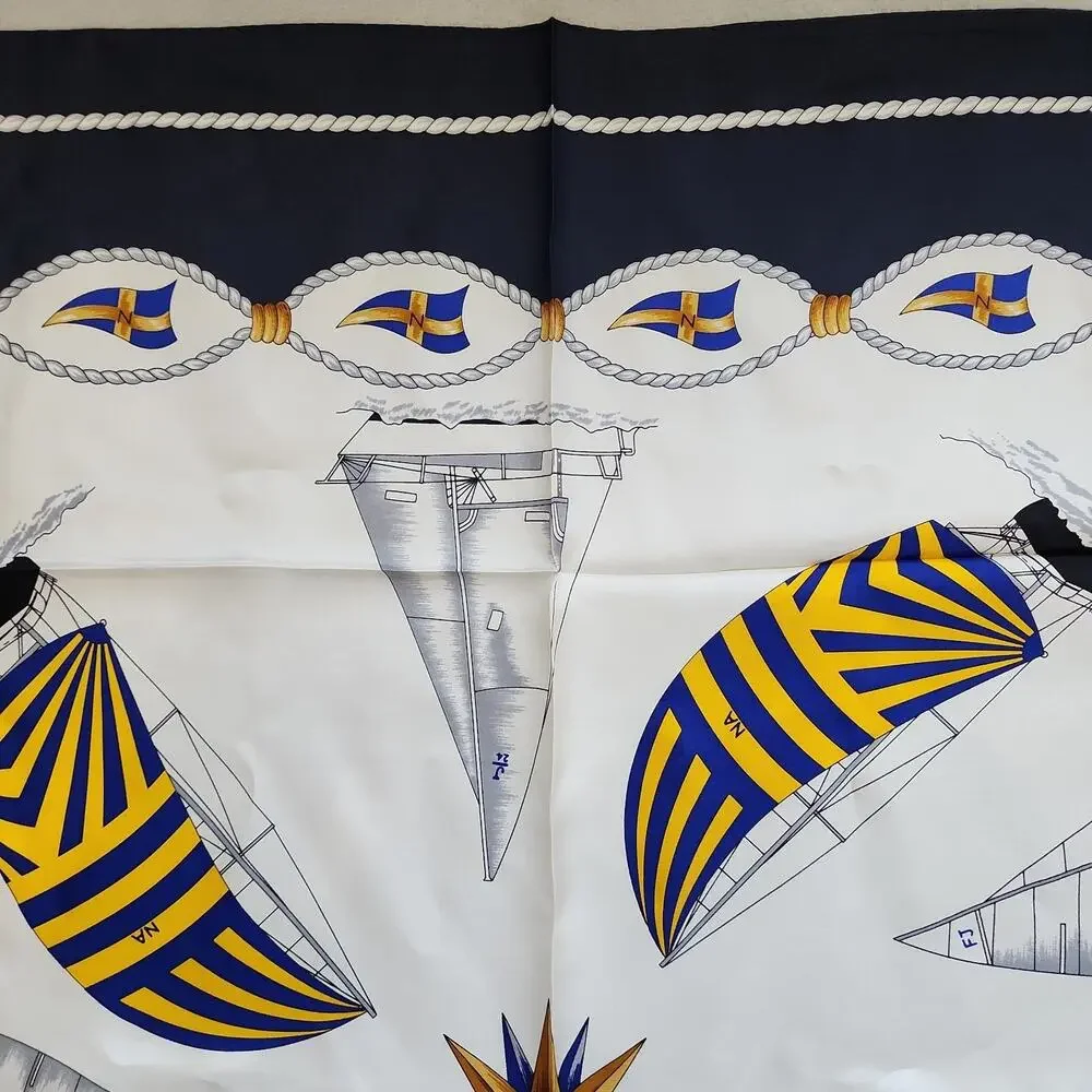 32in Square Naval Academy USNA Silk Scarf Rah-Rah Collection Nautical Sailing